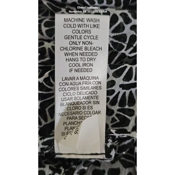 Fever layered sleeveless blouse Black & White Women's M - Picture 9 of 9